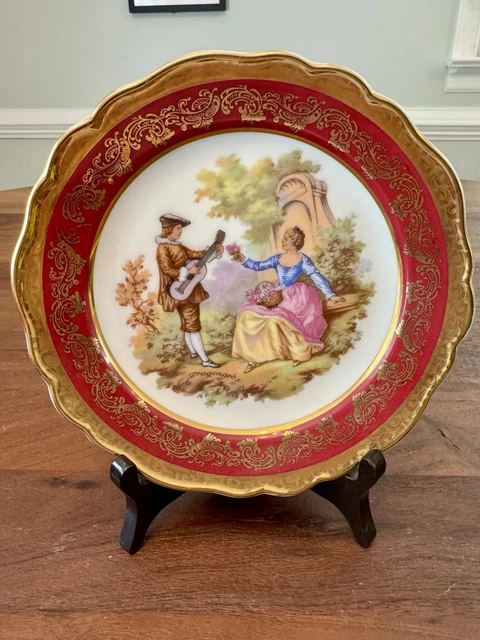 Lot D'assiettes Plates En Porcelaine Fragonard - état Occasion