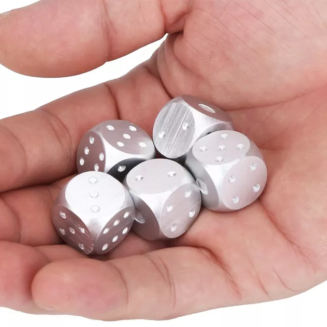 5pcs Aluminium Alloy Table Game Poker Games Dices Set With Storage Box IDM