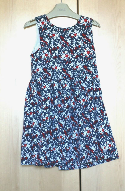 Next Girls Navy Floral Print Dress  Age 4 Years BNWT