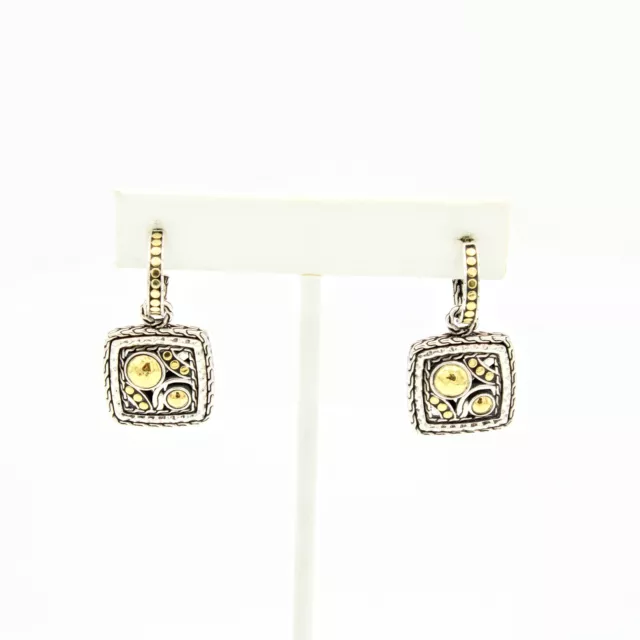 John Hardy Sterling Silver & 22k Yellow Gold Palu Dot Dangle Earrings #S914-3