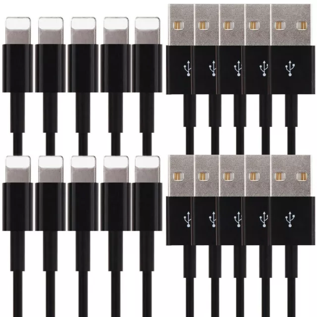 Lot de 10 cables compatibles iphone SE 5 5S 5C 6 6S 7 8 XR 11 1mètre