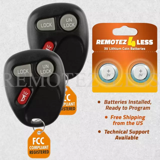 Replacement for Chevy GMC Keyless Entry Remote Car Control Key Fob 1bt Pair