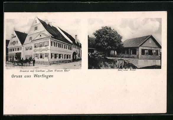AK Wertingen, Gasthaus und Brauerei Zum weissen Ross 1917