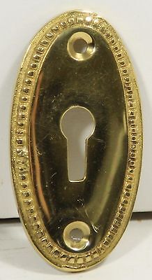Olde New Stock Solid Brass Beaded Oval Key Hole Cover