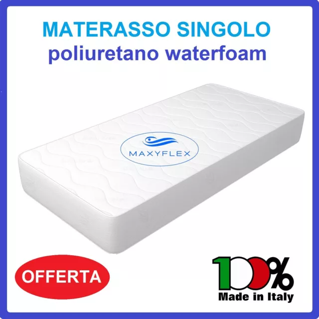 MATERASSO WATERFOAM SINGOLO 80x190  A 1 UNA PIAZZA PER LETTO