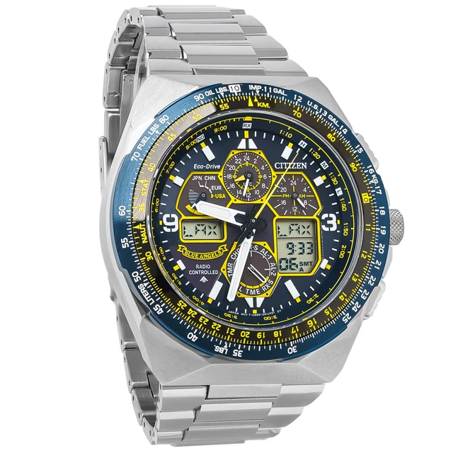 NEW CITIZEN ECO DRIVE PCAT RADIO CONTROLLED CHRONOGRAPH BLACK WATCH CB5887-55H e