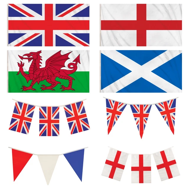 BRITISH FLAGS AND Bunting King Charles III Coronation England Scotland