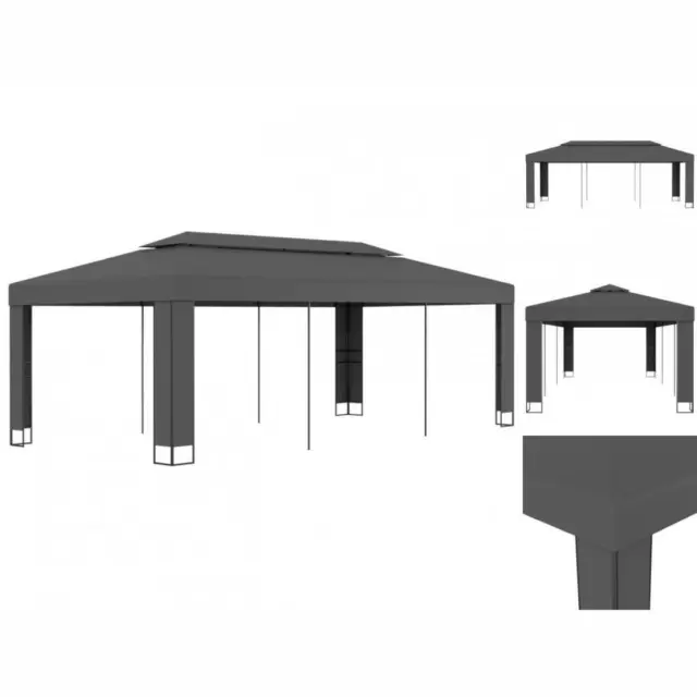 Pavillon Gartenzelt Mit Doppeldach 3 X 6 M Anthrazit