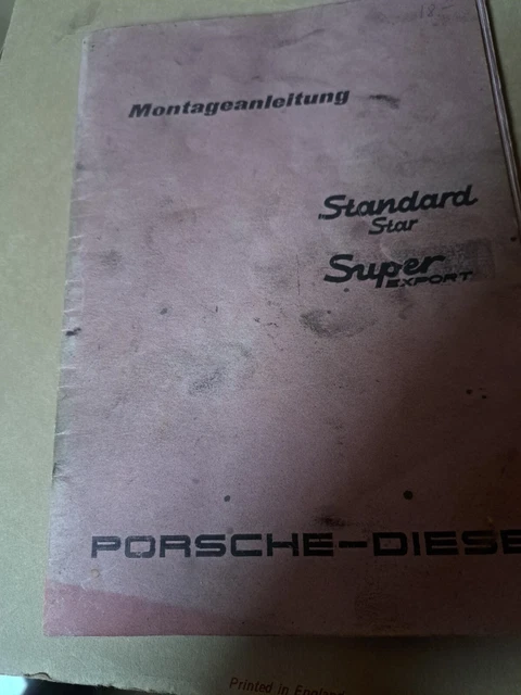Porsche-Diesel Schlepper Standard Star Super Export  Montageanleitung