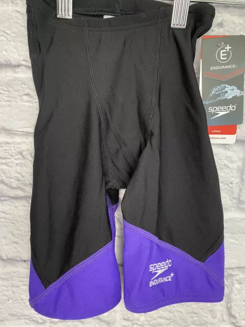 NWT Speedo Jammer Size 22 Endurance+ Black Purple Team Swim Competitve MSRP $54