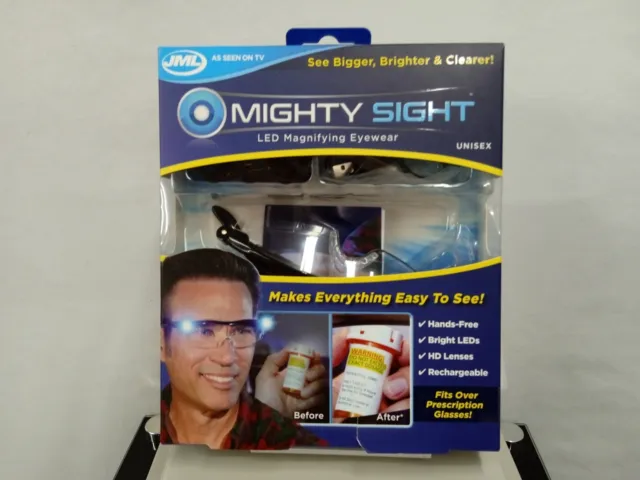 MIGHTY SIGHT LED MAGNIFYING EYEWEAR HD RECHARGEABLE GLASSES 