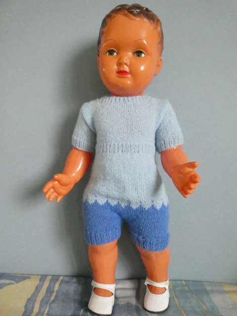 Poupée Ancienne Celluloïd SIC – François, 36 Cm, Années 1930 (France)