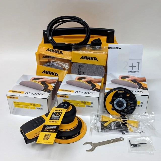 MIRKA DEROS II 5650CV Orbital Sander 240V + 162 DISCS + PADS + NEXT