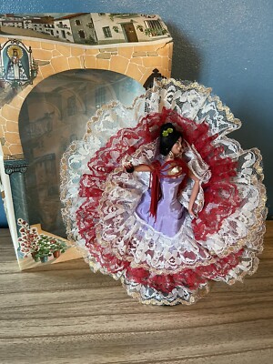 Vintage CAB Flamenco Spanish Dancer Collectable Costume Doll in box 10"