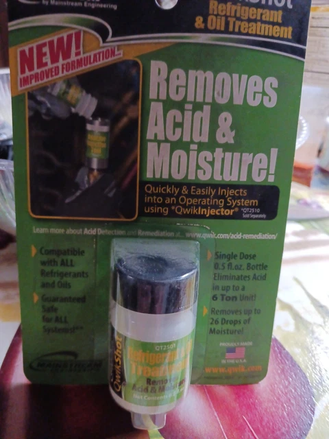 QwikShot Refrigerant & Oil Treatment .5 Oz QT2501  Removes acid & moisture!