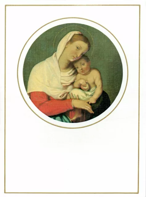 Vintage Christmas Card FAMOUS ARTISTS STUDIO Unused MARY & BABY JESUS RELIGIOUS