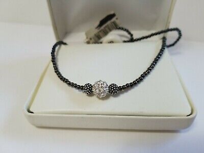 AYA 925 Beaded Necklace With Swarovski Crystal Covered Bead NWT Beautiful!