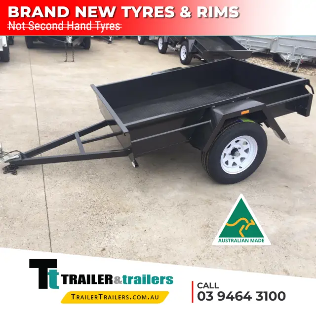 7x5 MEDIUM DUTY BOX TRAILER SALE | FIXED FRONT | CHECKER PLATE FLOOR | NEW TYRES