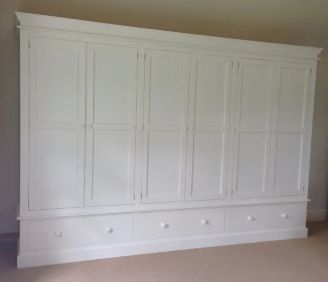 Wardrobe - Painted 6 Door 3 drawer - Edwardian Style
