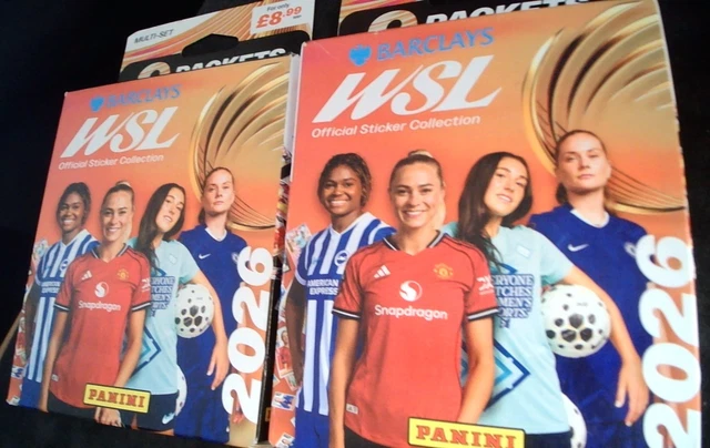 PANINI WSL 2026 Official Sticker Collection. 2x Multi Sets (18 packets ...