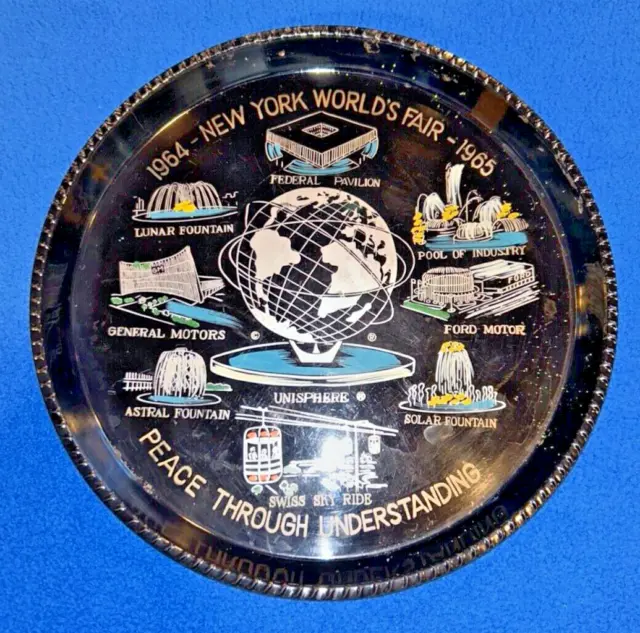 New York World's Fair 1964-1965 Plastic Serving Tray Peace Through Understanding
