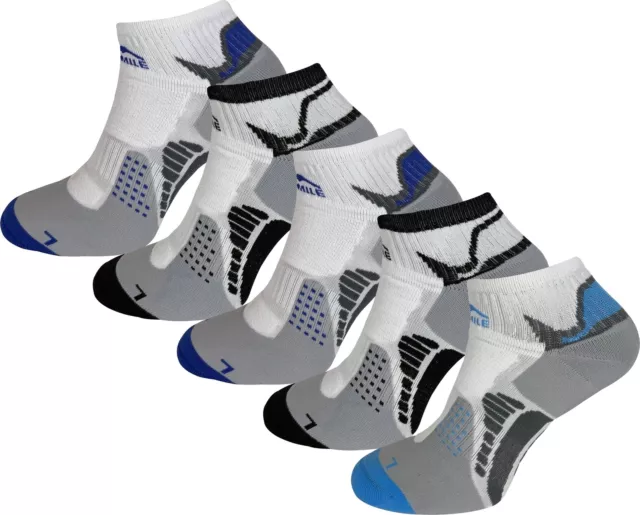 Calcetines para correr More Mile unisex San Diego (paquete de 5) ligeros transpirables - blancos