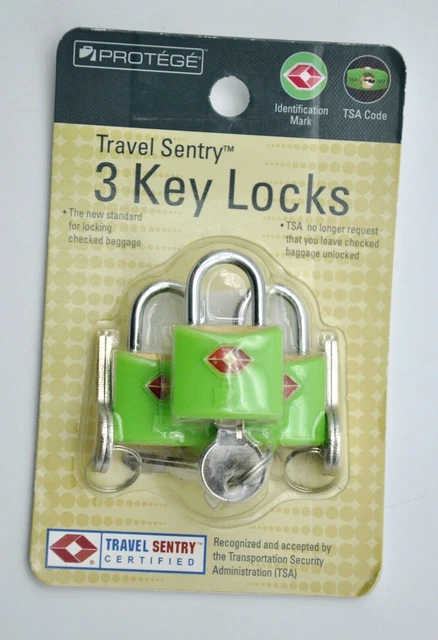 3 Travel Sentry Certified Lock Your Luggage Before Check-In TSA-Approved Locks