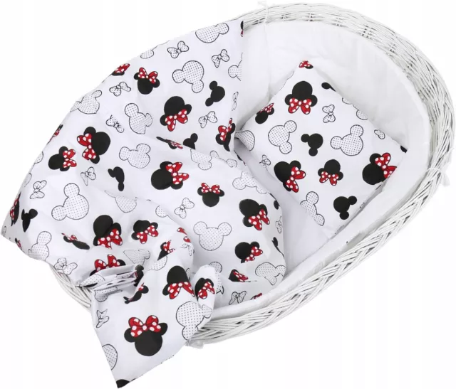 Baby 2pc Bedding Set fit Crib/Cradle/Moses basket/Pushchair 70x80cm Minnie Mouse