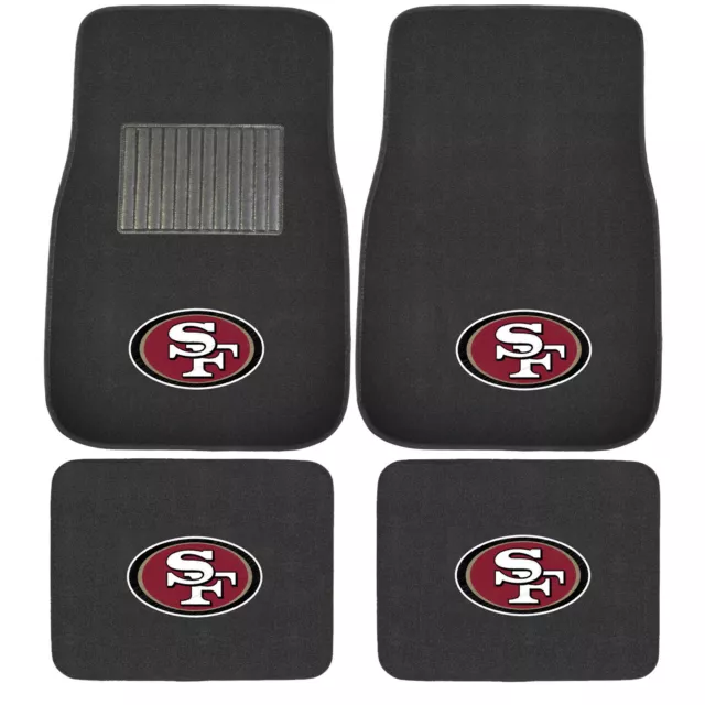 New 4pcs NFL San Francisco 49ers Car Truck Front Rear Carpet Floor Mats Set