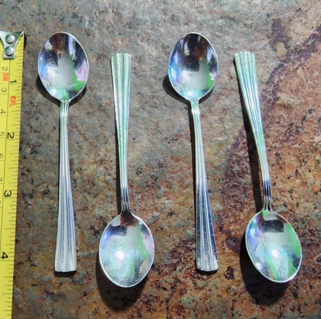 Lot Of 4 Sweden 🇸🇪 J Axel Jansson Silverplate Demitasse ☕️🍵  Spoons