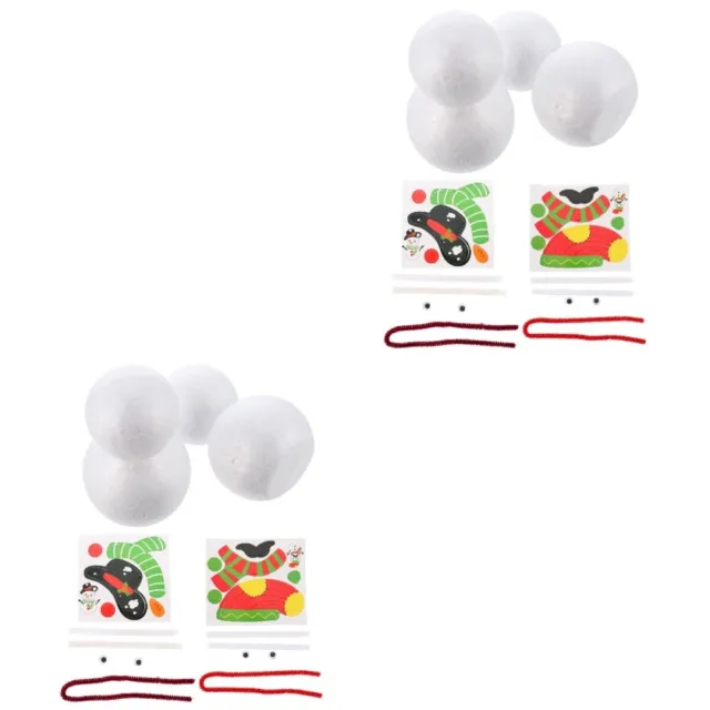4 Sets Christmas DIY Snowman Flower Stickers Tools Crafts Toy