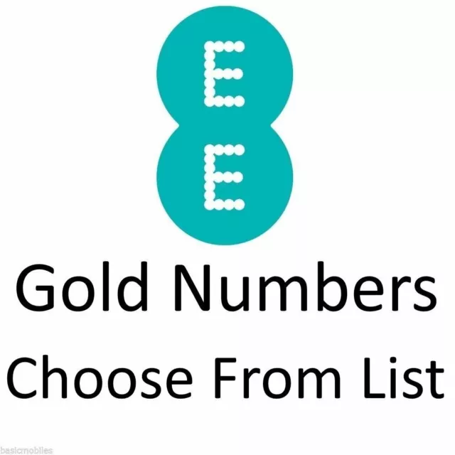NEW EE Gold VIP PAYG SIM Card Pay As You Go Easy Memorable Mobile Number Premium