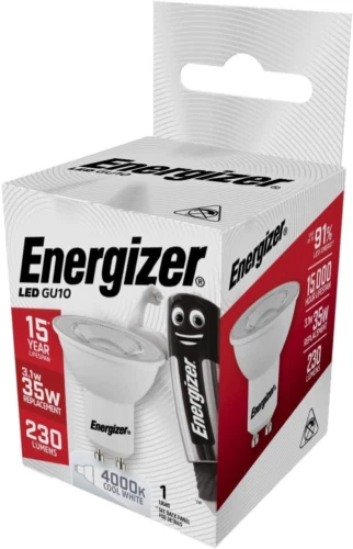 10xEnergizer GU10 LED Light Bulb 230lm Spot 3.1W=35W Equivalent Cool White...