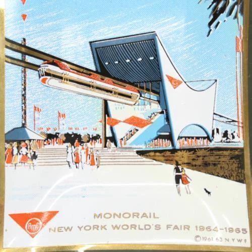 196465 NEW YORK WORLD'S FAIR AMF MONORAIL DISH Mid Century Modern