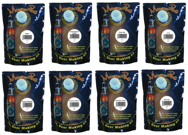 Kits de cerveza Master Pint Brew 23L tu elección de cualquier mezcla - Paquete de 5 de gama completa