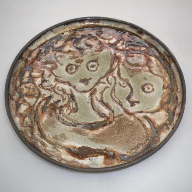 Large Lucy Hatton Beck (Nee Boyd) Australian Pottery Faces Plate