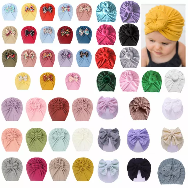 Infant Baby Kids Beanie Turban Hat Bow Knot Cap Newborn Headband Girls Head Wrap