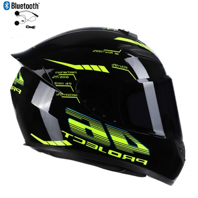 DOT BLUETOOTH MOTORCYCLE Helmet Full Face Dual Lens ATV Moto Off Road