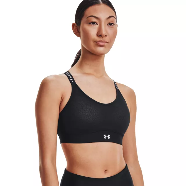 Under Armour Infitniy Mid Sport Reggiseno Damen-Büstenhalter Training Nuovo Nero