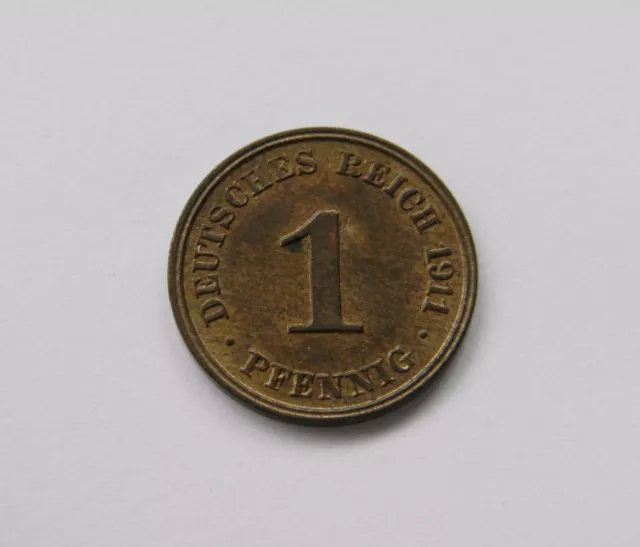 KAISERREICH: 1 Pfennig 1911 J, J. 10, stempelglanz, TOLLER MÜNZGLANZ !!!