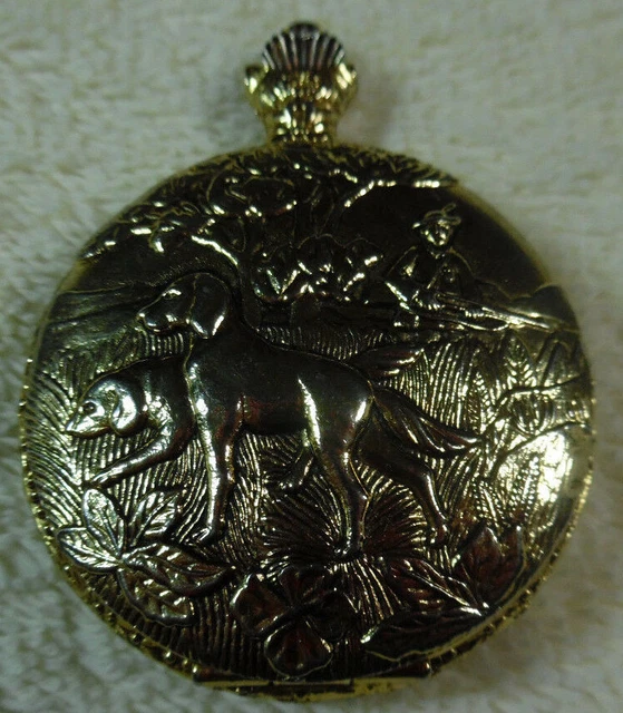 DETAILS QUARTZ POCKET Watch Japan 30 Movement Gold Tone 16035V 14.99