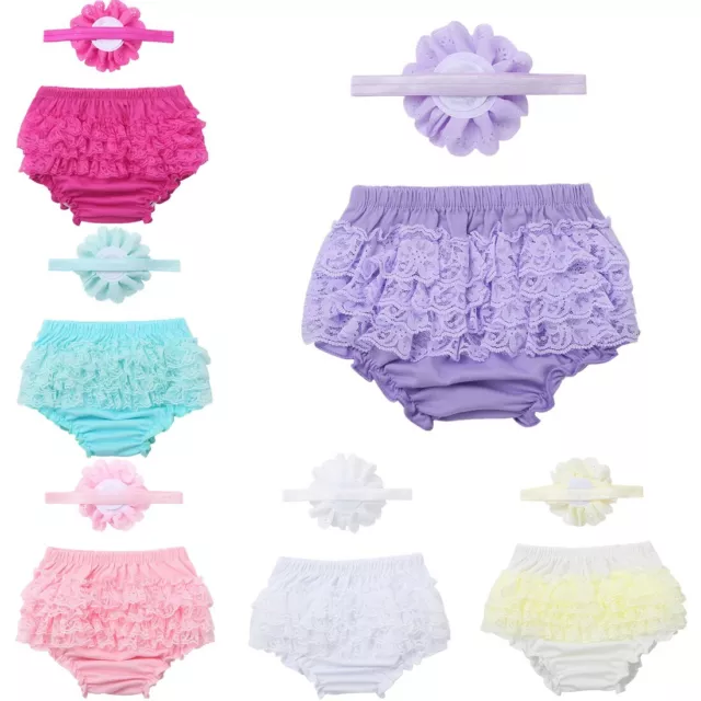 Baby Girls Frilly Lace Underwear Knickers Bloomers Party Cake Smash Photo Props
