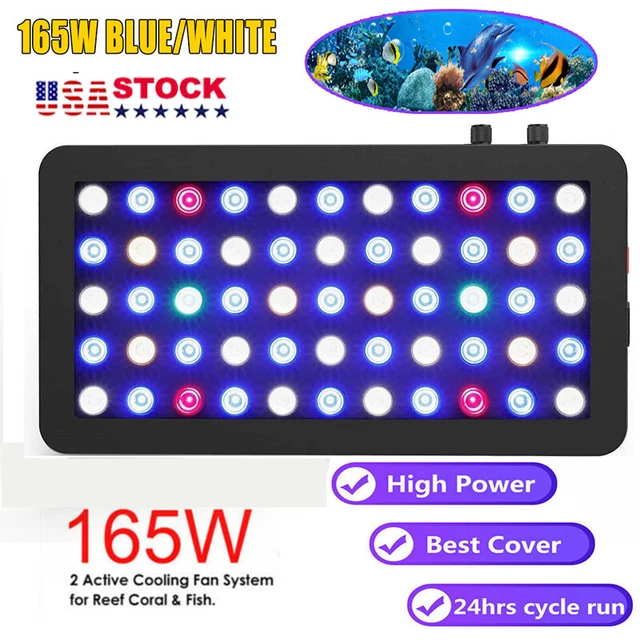 165W Full Spectrum Dimmable Aquarium Light Marine Tank Decor Lamp for Coral Reef