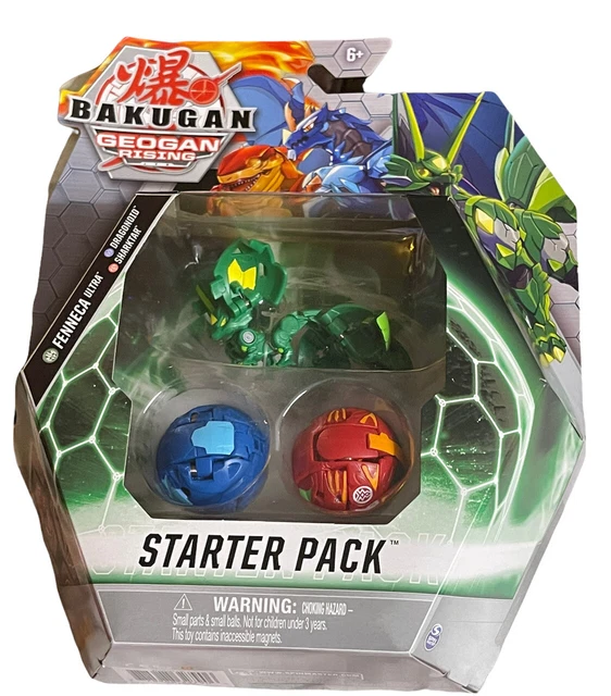 Bakugan Geogan Rising Starter Pack Fenneca Ultra, Dragonoid, Sharktar New
