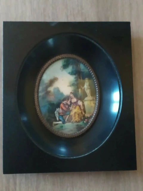 Décoration 1/12 Pour Maison De Poupée Odoria Maison De Poupée Tableau Miniature - 1/12 Échelle 6ps Cadre Tableau Dorée Pour Salon - Lot Petit Peinture à L'huile Encadré - Mini Objet Vintage