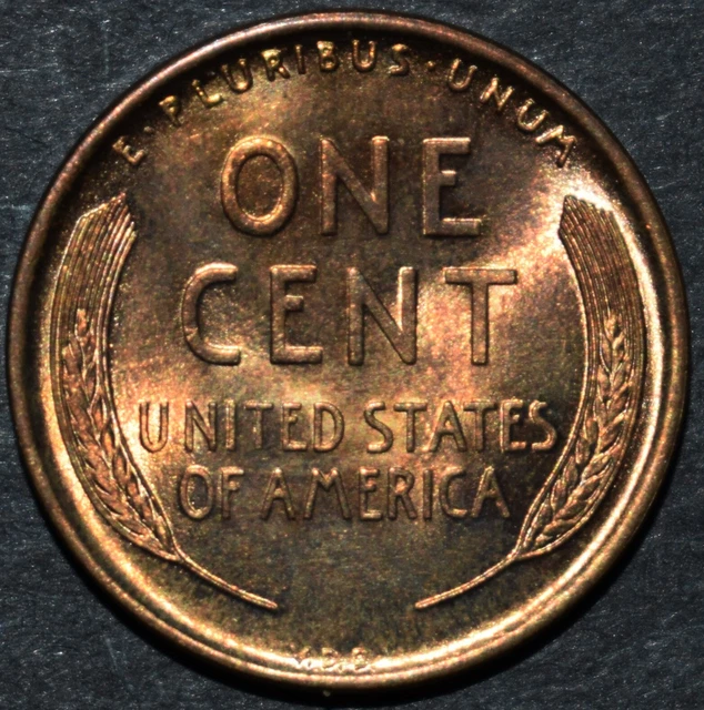 1909 VDB Lincoln Wheat Cent, Brilliant Uncirculated Penny Bright Red BU -63Z