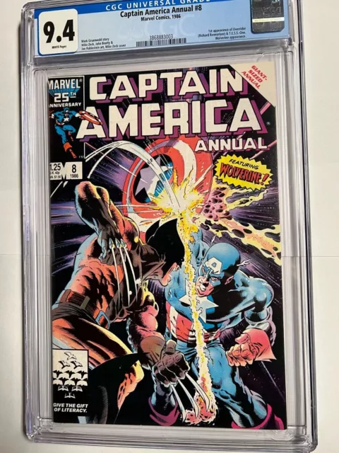 Captain America Annual #8 1986 CGC 9.4 WHITE pages