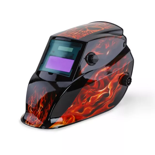 ROSSI Black Flames Solar Auto Darkening Welding Helmet Mask MIG/ARC/TIG Welder