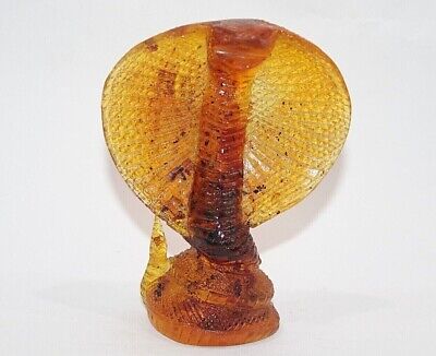 RARE ANCIENT EGYPTIAN ANTIQUE COBRA Royal Tomb Protection Statue Amber Stone