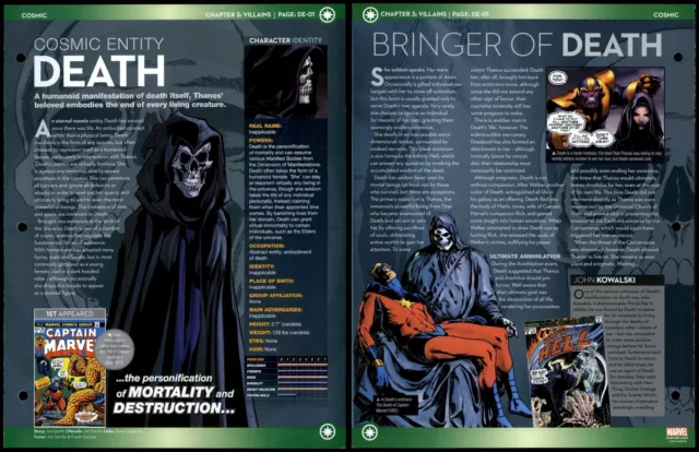 Death - Cosmic Entity #DE-01 Villains - Cosmic Marvel Fact File Page